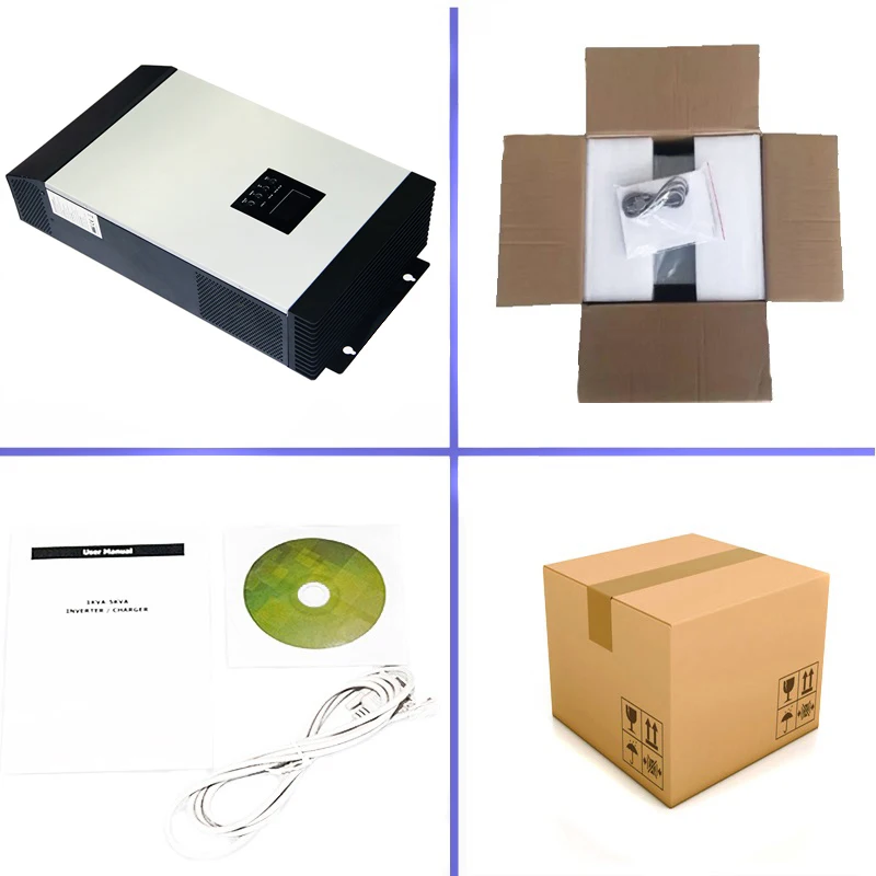 Гибридный солнечный инвертор 5000 Вт Чистая Синусоидальная волна 230VAC встроенный 48