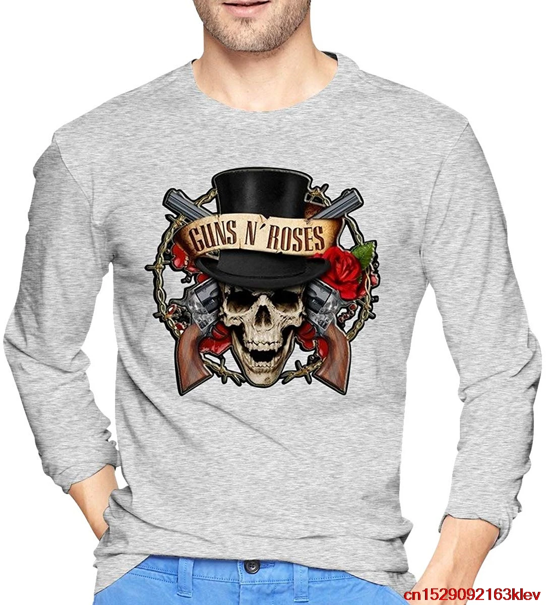 FGHFG новая дизайнерская футболка guns N' Roses Cross забавные толстовки с круглым