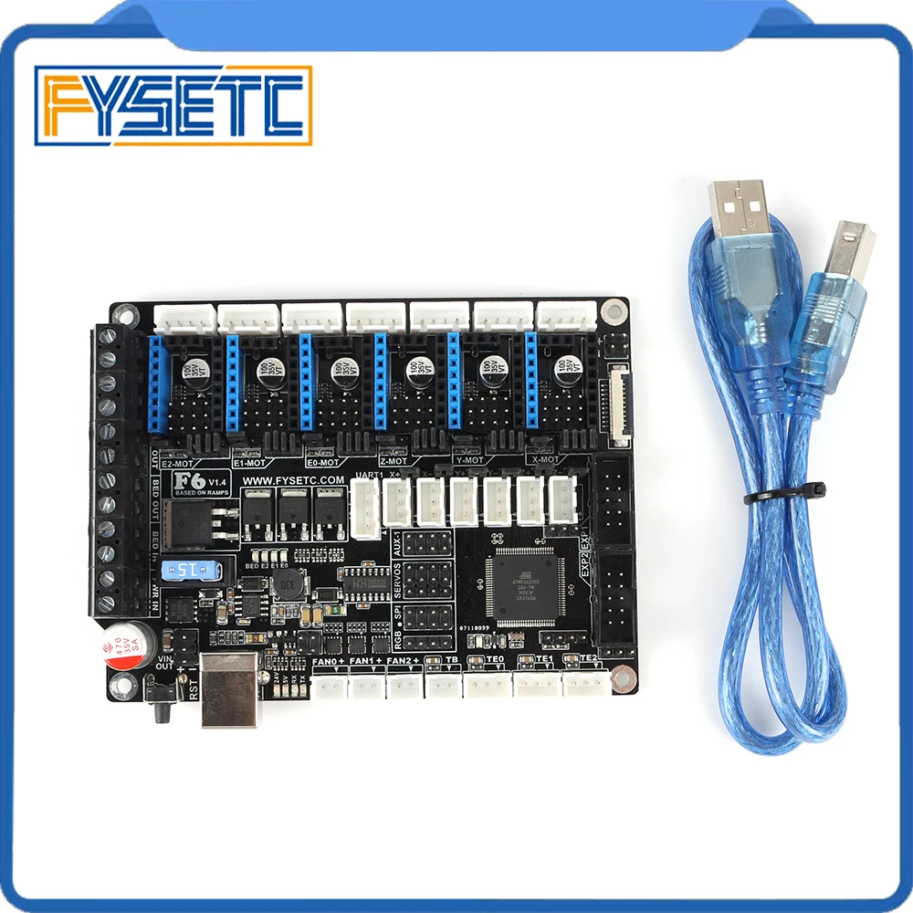 Плата все в одном с 6 драйверами FYSETC F6 V1.4 для полета TMC2208 UART разъемом XH/MX VS SKR V1.3 S6 Ender