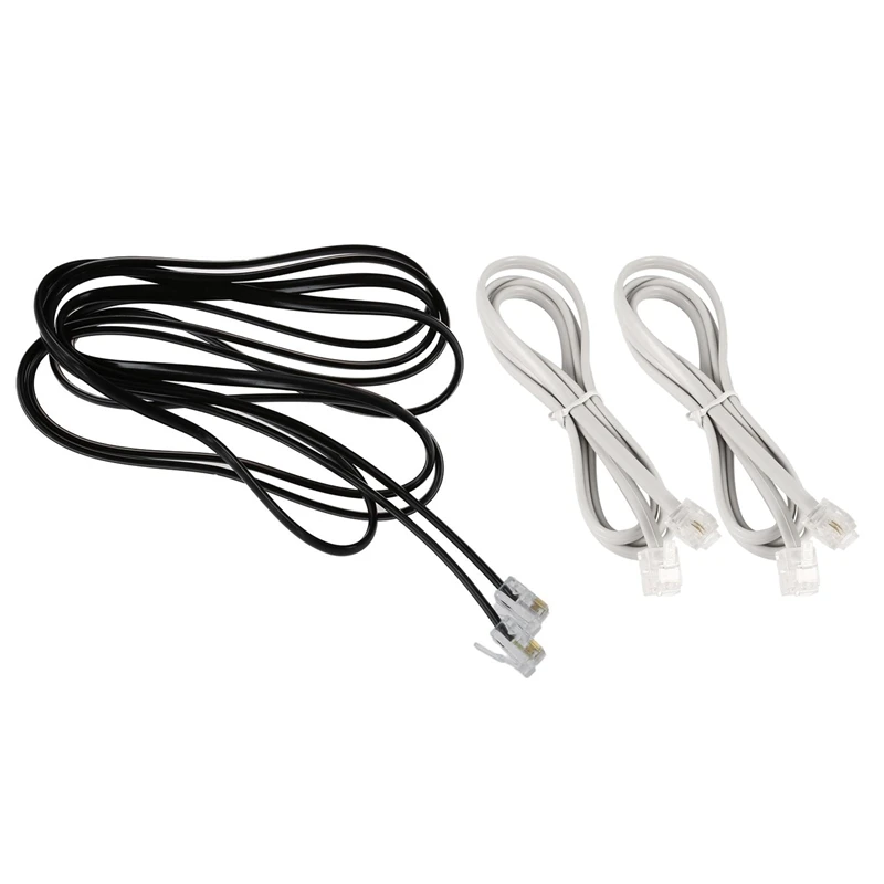 1 шт. Rj11 6P4C телефонный кабель Шнур Adsl модем 2 м и белый 6P2C Штекерный 5 мм Ширина 3.3Ft |