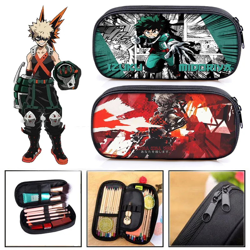 Аниме Boku no Hero academic пенал косметички мой герой чехлы детские сумки Izuku Midoriya Bakugou