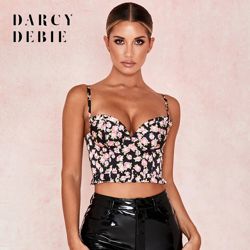 2019 Женская Сексуальная Бохо с цветочным принтом безрукавка круглым вырезом