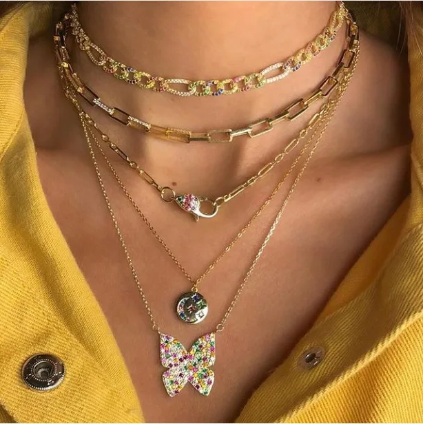 45 см квадратный звено цепи из нержавеющей стали micro pave cz серьги для женщин