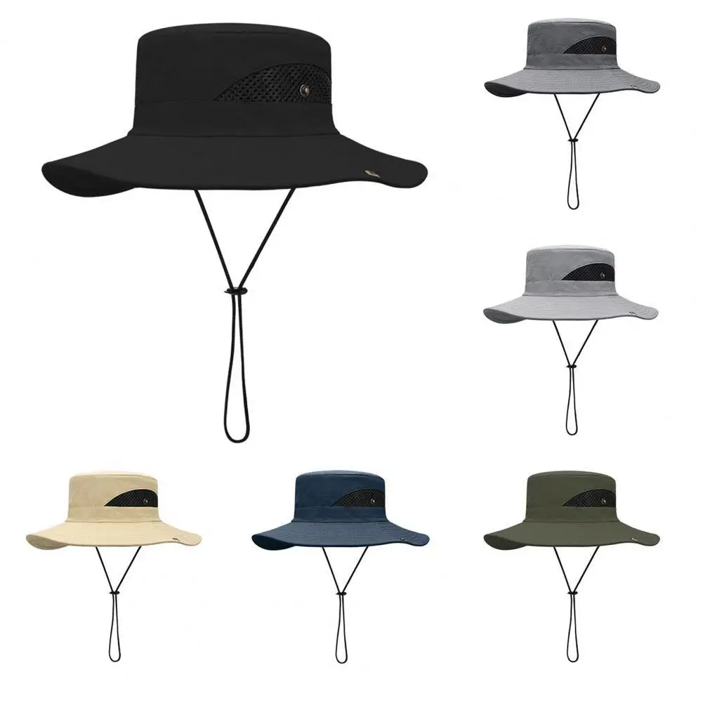 

Men's Hat Sunscreen UV Breathable Wear-resistant Fisherman Bucket Hat Fashion Breathable Compressible Beach Sun Caps for Outdoor