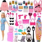 Пластиковые мини-аксессуары для кошек и Барби, аксессуары, обувь, чемодан, рюкзак, украшение для кукольного домика, заколка для волос, куклы, мебель, лампы, хлеб