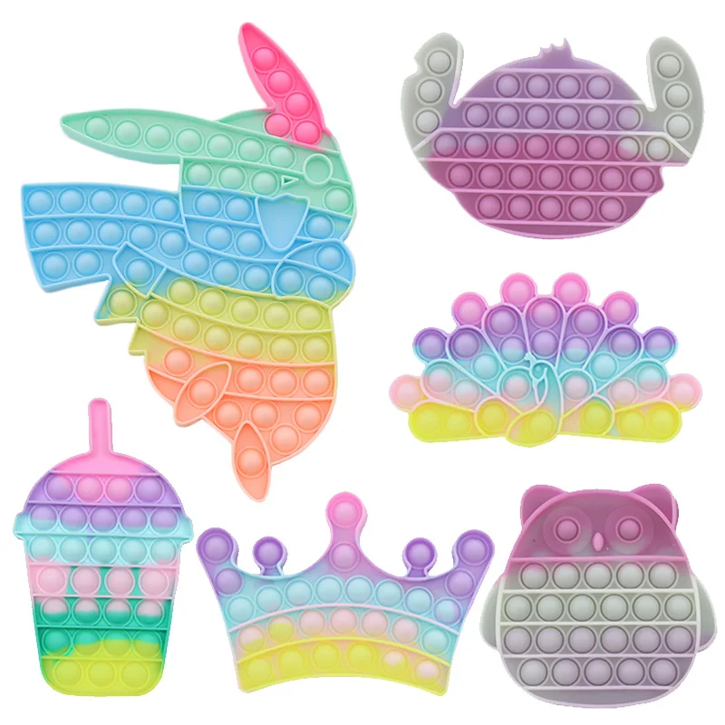 

Fidget Reliver Stress Toys Rainbow Push It Bubble Antistress Toys Simple Dimple Sensory Toy To Relieve Autism Free Shipping