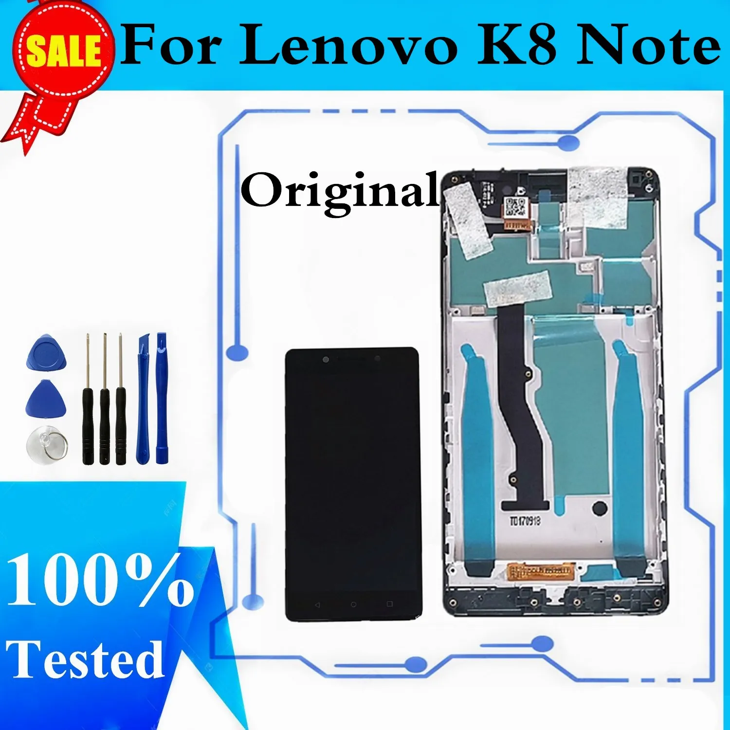 Original 5.5&quot LCD For Lenovo K8 Note XT1902-3 Display Touch Panel Digitizer Screen With Frame | Мобильные телефоны и