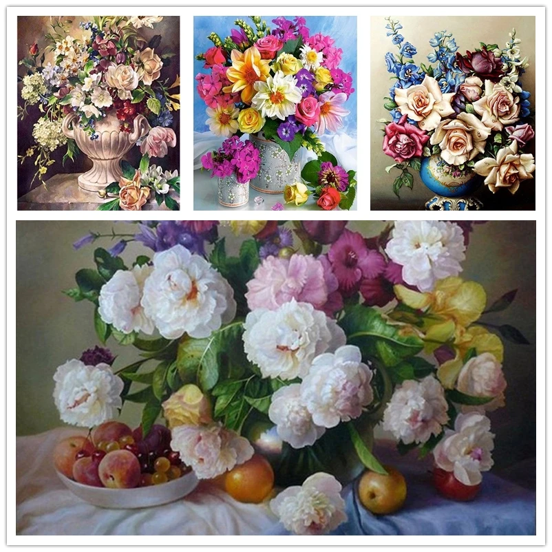 Вышивка Цветочная композиция полная дрель картины по алмазному букету цветы