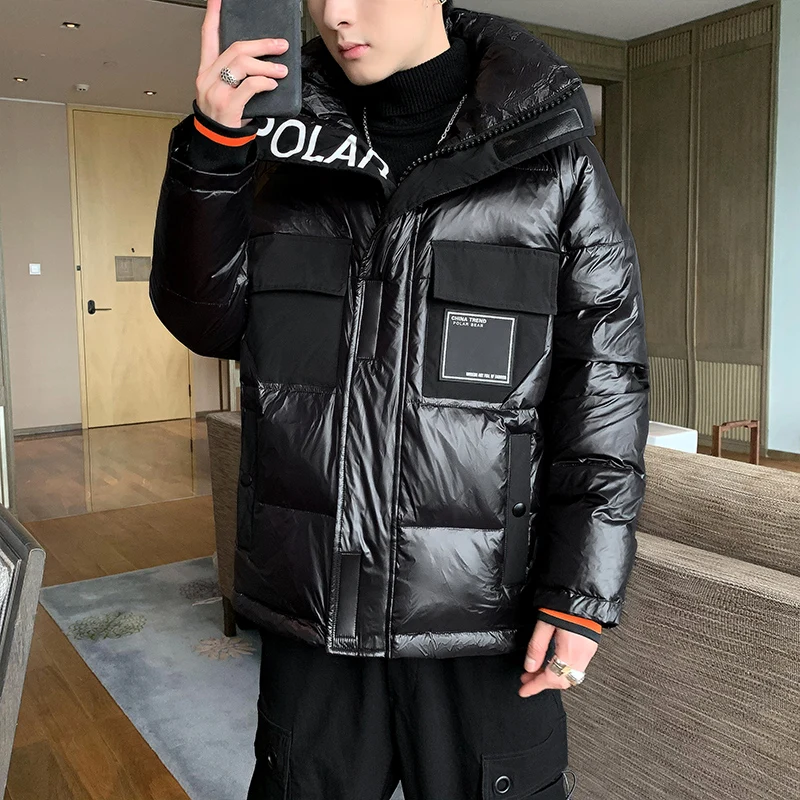 Men's down jacket new popular logo90% white duc down short autumn/winter jacket  cool and thickened light mens coat