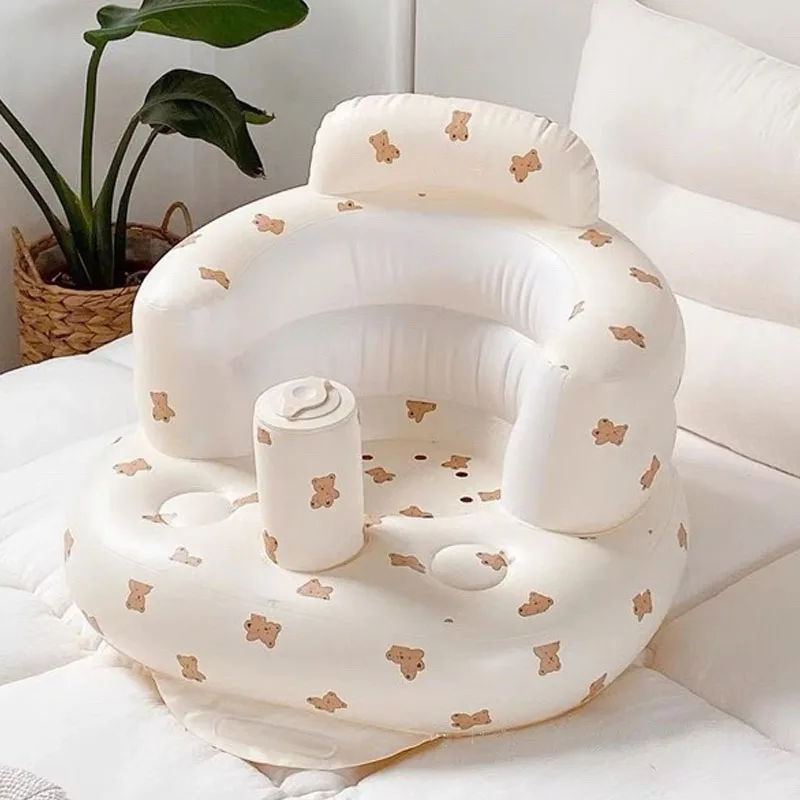Multifunctional Baby PVC Inflatable Seat Inflatable Bathroom Sofa Learning Eating Dinner Chair Bathing Stool