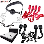 Эротические секс-игрушки для пар, оборудование для БДСМ, наручники, манжеты на лодыжку, кляп, шарики с цепочкой, нипель для груди, клипа, зажимы