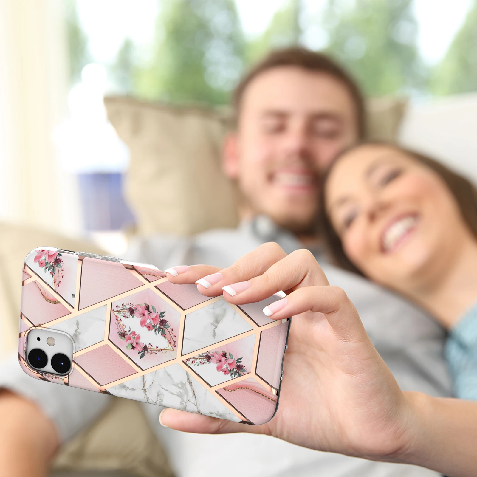 

Gilded Marble Geometric Art Flower Texture Design Phone Cases for Iphone 11 Pro Max 12 Pro Mini XR XS 8 X 7 6 6s Plus SE Cover