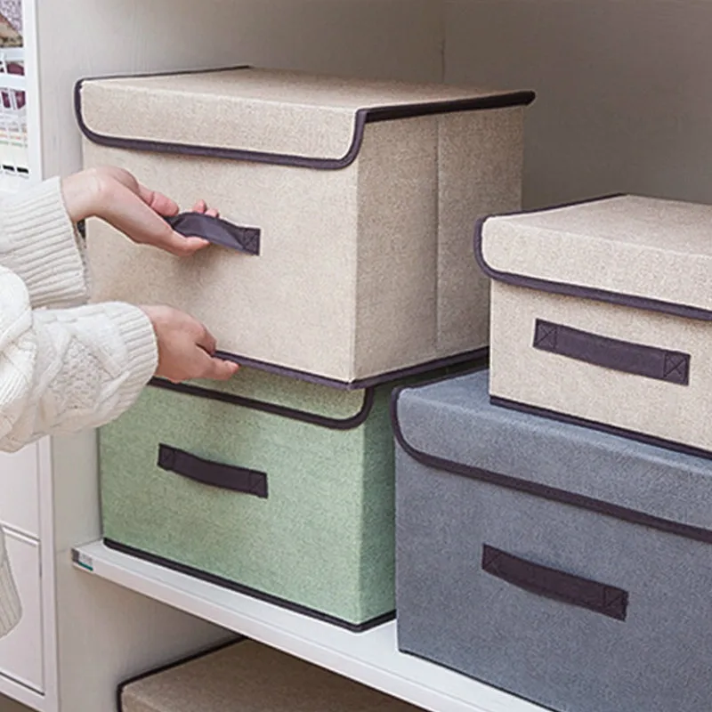 1 шт. многофункциональная коробка для хранения одежды из хлопка и льна носки