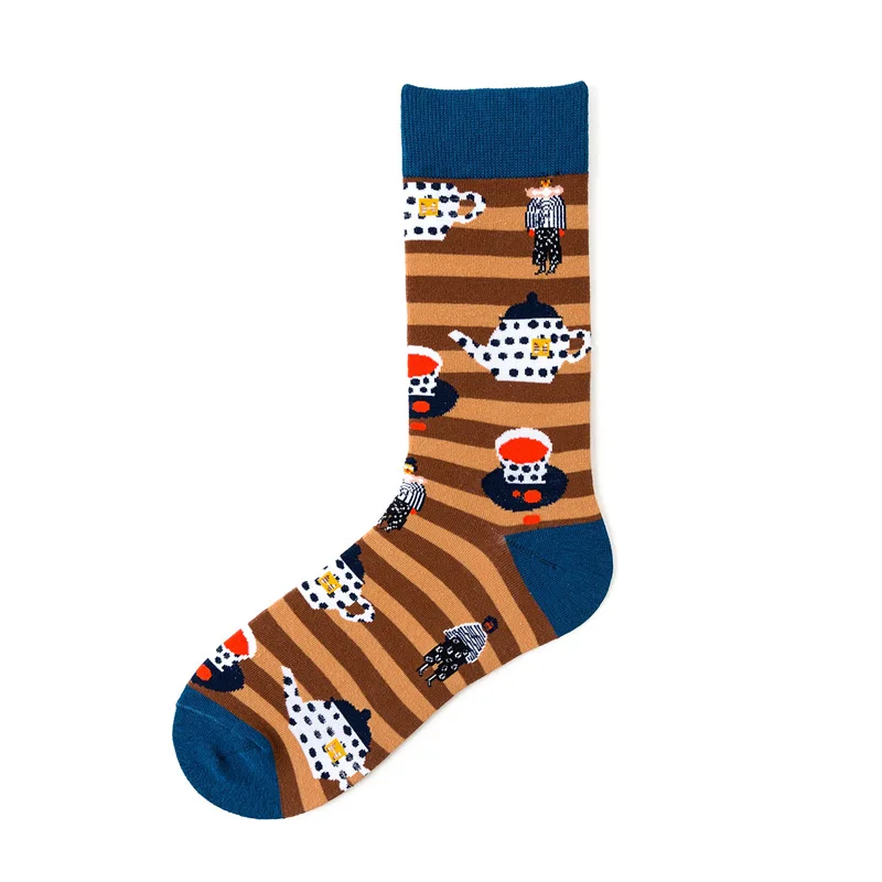 

10 Pairs/lot New Fashion Cotton Medium Men's Women's Lovers Socks Funny And Creative Socks Happy EUR38-42 Tea Computer