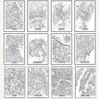 Черная линия карта города плакат Париж Лондон Нью-Йорк Скандинавская Картина на холсте принты и плакаты настенные художественные картины для домашнего декора