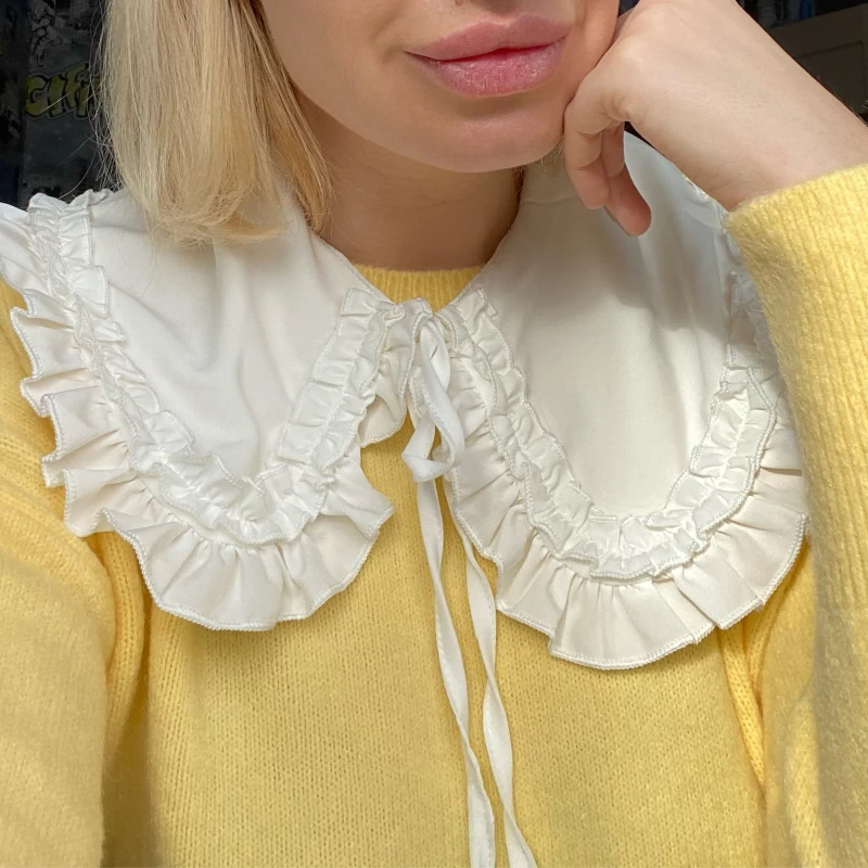 

New White Shawl Doll Fake Collar Female Shirt False Collar Ladies Detachable Half Shirt Lapel Blouse Shawl Wrap Decoration