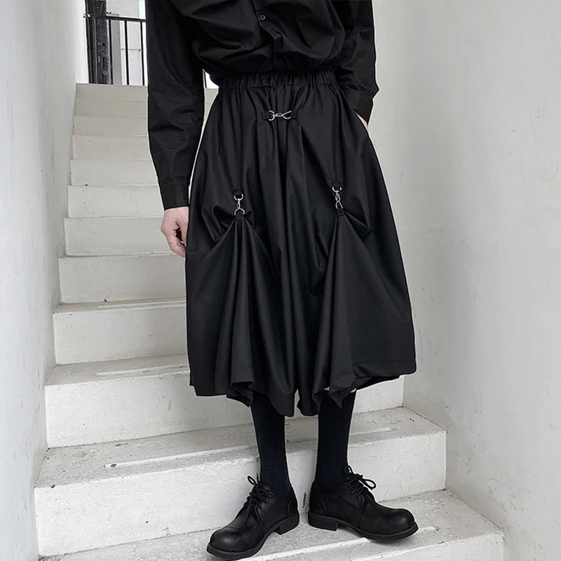 Мужские свободные черные брюки Harun Оригинальная Черная юбка мужские на весну и