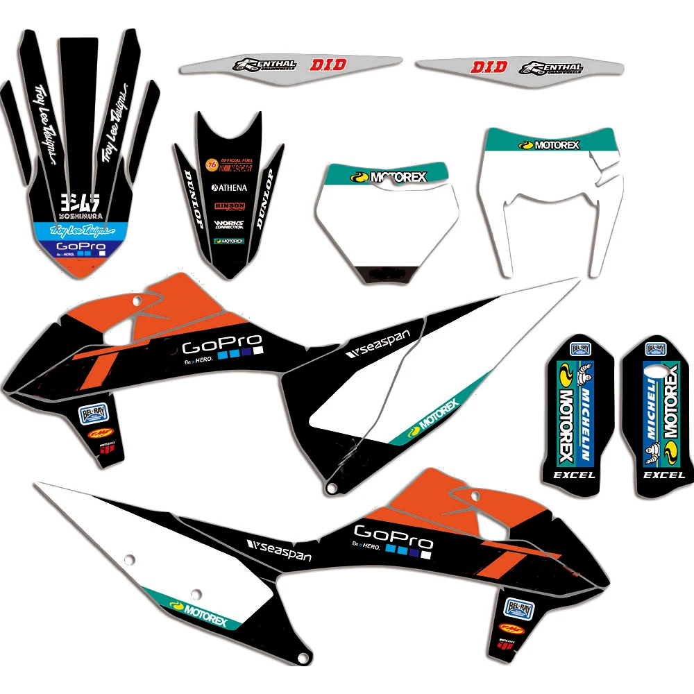 

4 Styles 3M Motorcycle Decal Sticker for KTM 125 200 250 300 350 400 500 SX SXF 2019 2020 & EXC XC XCF 2020 2021 Graphics Kit