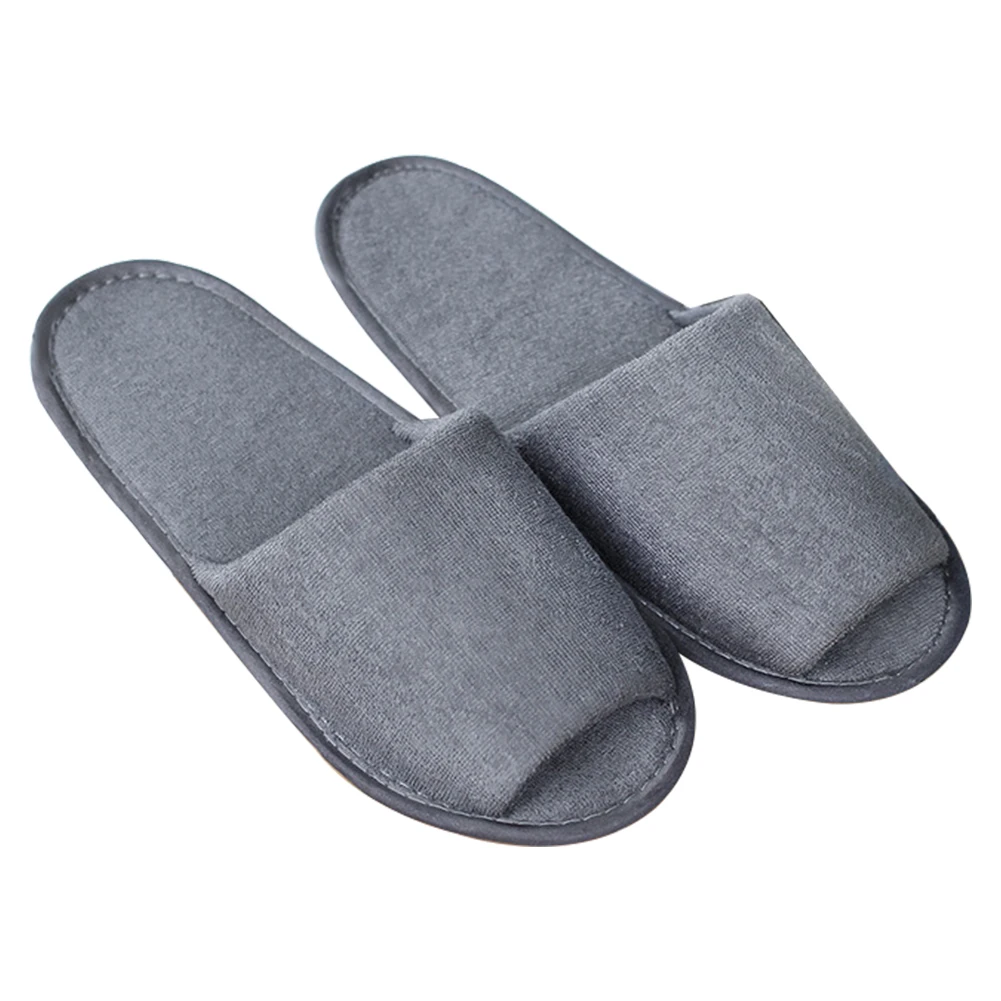Men Women Indoor Portable House Foldable Soft Hotel Solid With Storage Bag Breathable Spa Travel Guest Slippers Non Disposable | Обувь