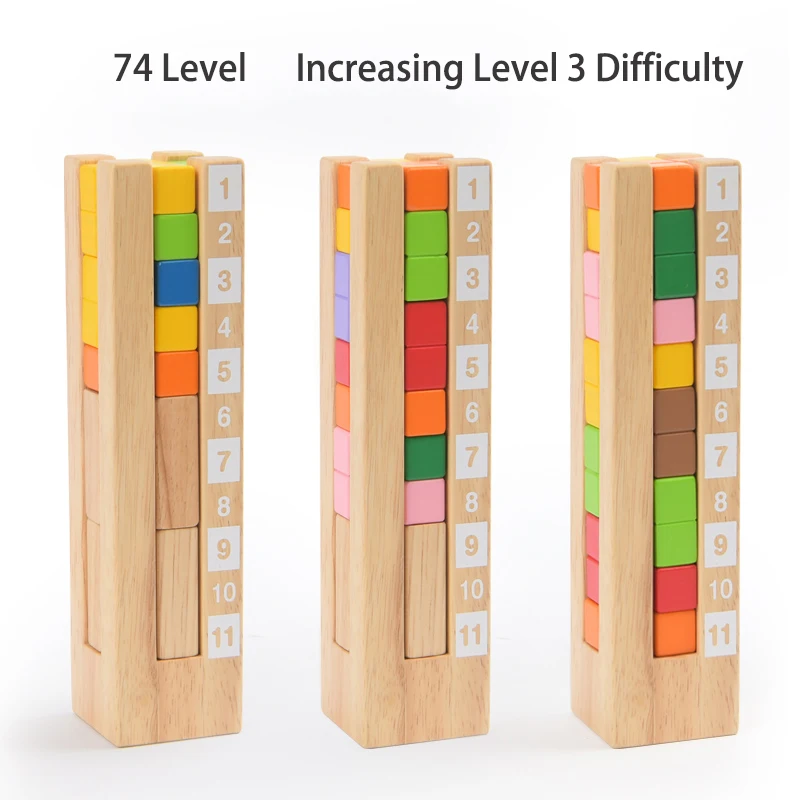 Baby Shining Toys Popular Puzzle Games Wisdom Tower Brain Development Logical Thinking Training Wood for Children Gift | Игрушки и хобби