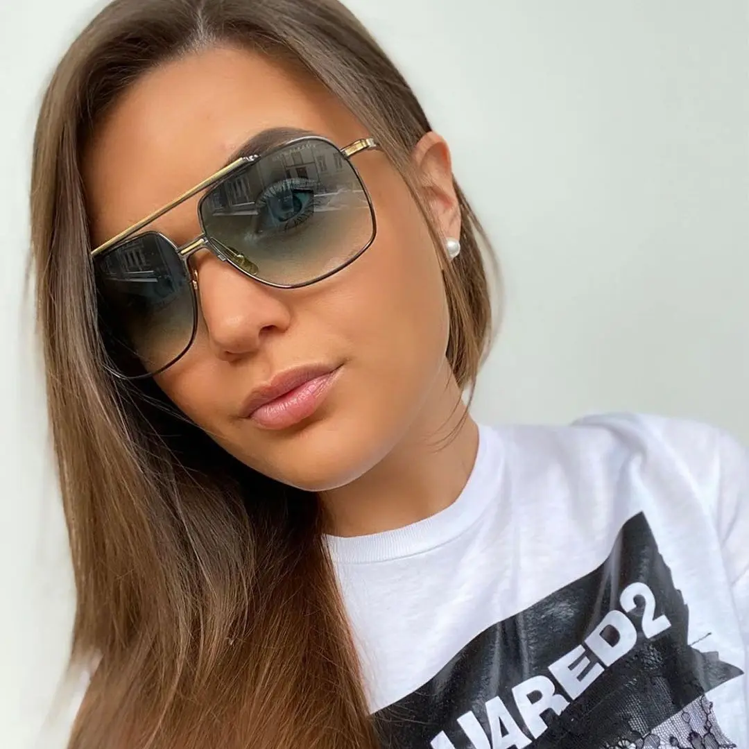 

Big Square Sunglasses Oversize HQ Eyewear With Original Logo Professional Customize Prescription Myopia Sun glasses DTS100