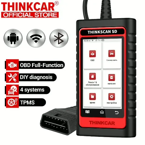 

Thinkcar Thinkscan SD4 OBD2 Scanner Engine SRS ABS AT OBD2 Auto Scanner Multi-language Car Diagnostic Tools Lifetime Free Update
