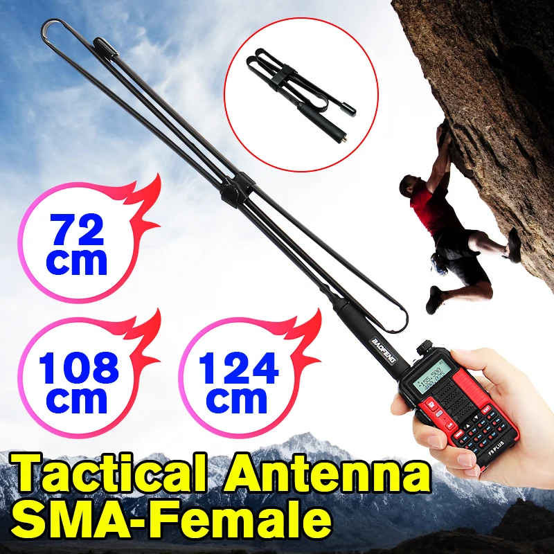 72 124 см SMA Dual Band 144/430 МГц складной тактический антенна для Baofeng UV 82 5R BF 888S иди и