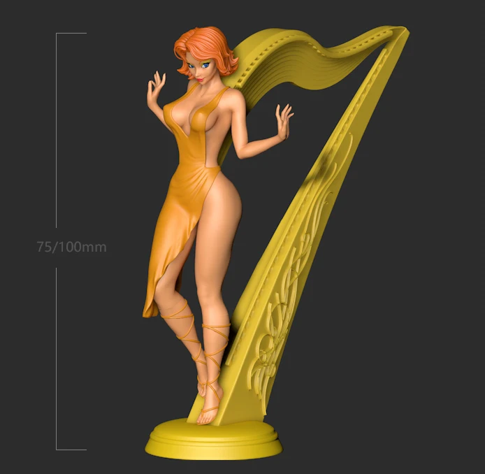 

1/24 75mm 1/18 100mm Resin Model Kits Music Girl Figure Unpainted No Color RW-498