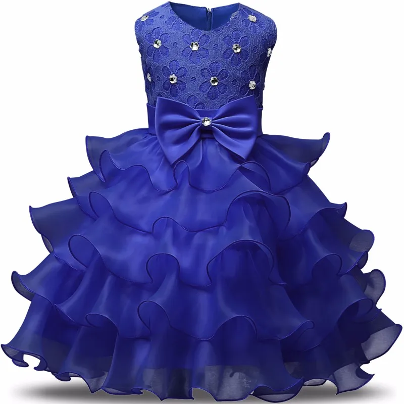 

Kids Formal Ball Gown For 3-8 Years Floral Baby Girls Dress Vestidos Flower Girl Dresses Wedding Party Children Birthday Clothes