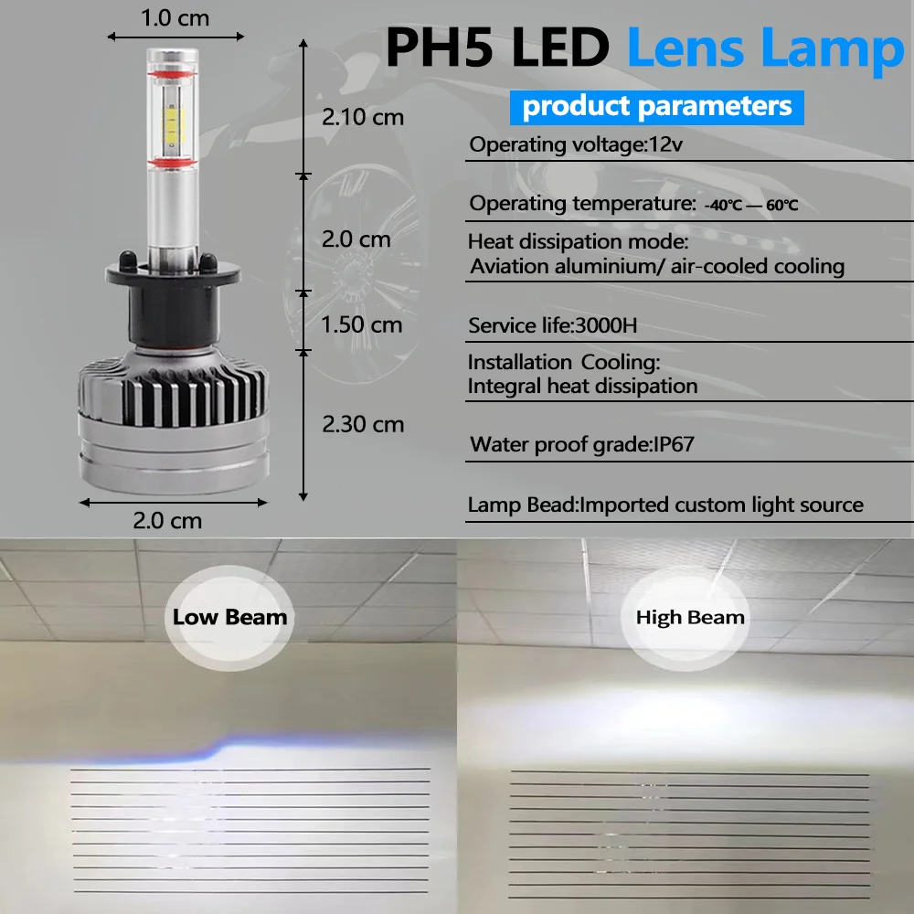 SHUOKE светодиодный H1 H4 H7 H11 9005 9006 HB2 HB3 HB4 9012 LED CSP чип 12 в 30 Вт 6000 лм на IP67 K ные лампы для