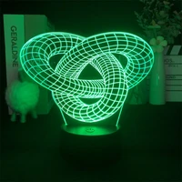 3d ring night light led illusion lamp bedside desk table lamp 7 color changing lights home decor birthday xmas gifts for kids
