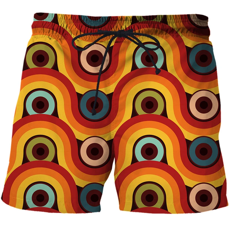 Psychedelic 3D Printing Beach Board Shorts Swimming Pants Swimsuits Running Sports Surffing shorts Mens Swimwear Swim Streetwear