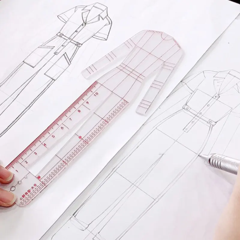 

Female Drawing Ruler Figure Drawing Template for Design Fashion Sketch Template