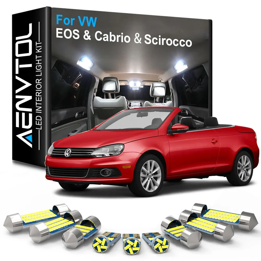 

AENVTOL Canbus For Volkswagen VW Cabrio MK1 EOS Scirocco Tuning 2001 2002 2008 2009 2011 2012 Accessories Interior Light LED Kit
