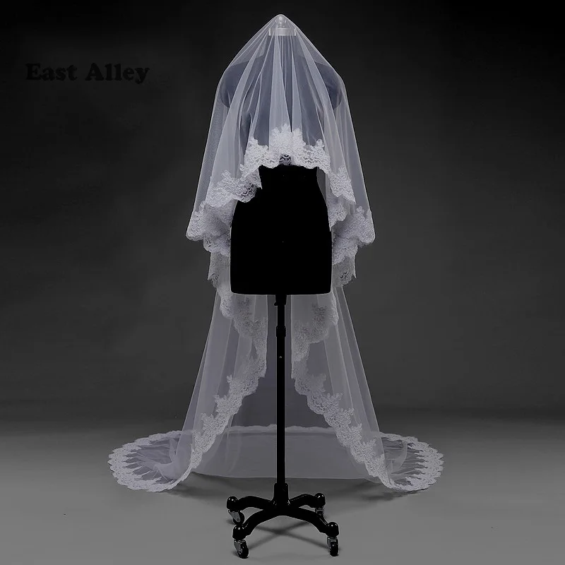 Белая свадебная фата цвета слоновой кости кружевная Фата невесты длиной 5 м/500 см