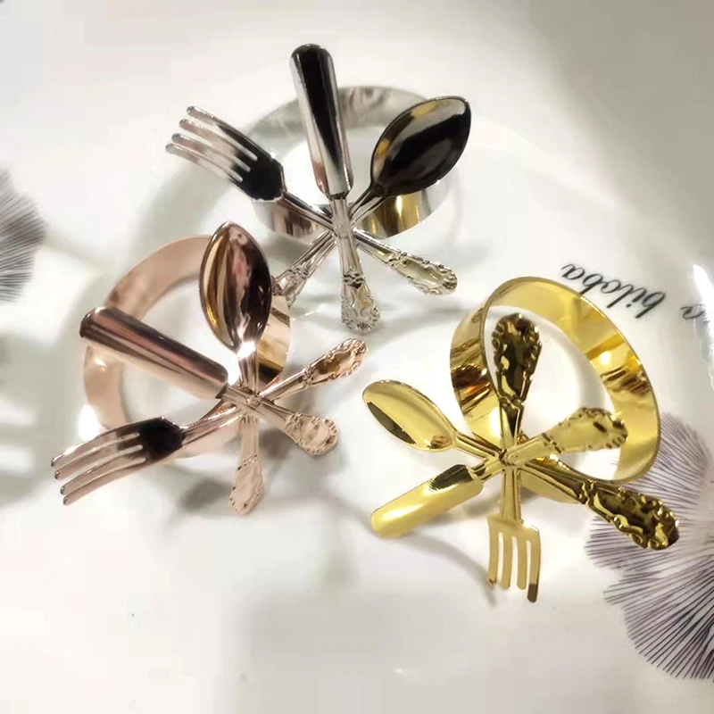 

Гостиничный стол в западном стиле, нож и вилка, ложка, пряжка для салфеток, кольцо из ткани, Пряжка для полотенца