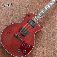 custom red color electric guitar mahogany body custom gitaar black hardware handwork 6 strings guitarra