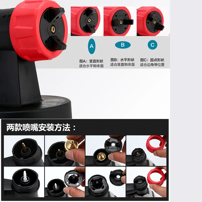 

800w Newly latex paint spray gun high pressure electric spray gun Removable part Adjustable flow control with air function