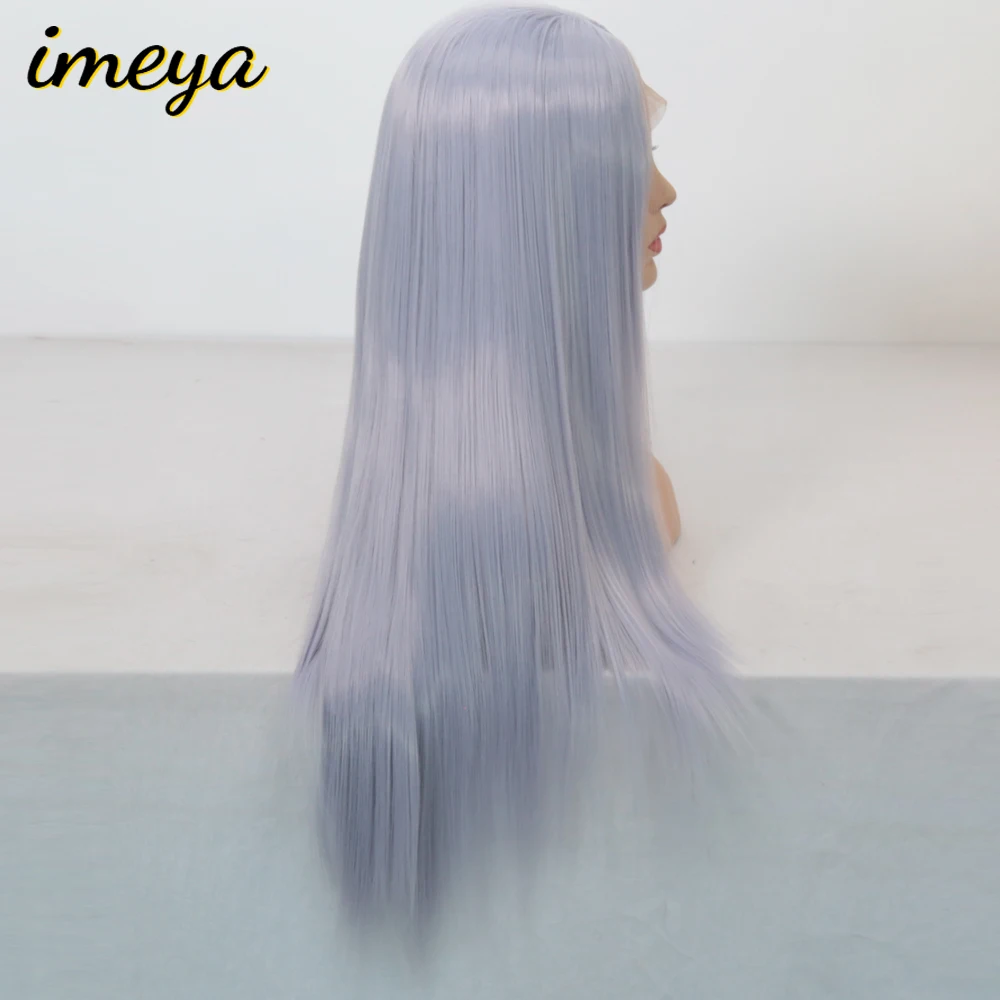 Imeya, 150% плотность, 24 дюйма, шелковистые прямые парики, термостойкие волосы, синтетические, 13x3, парики на кружеве для женщин, можно косплей, парики