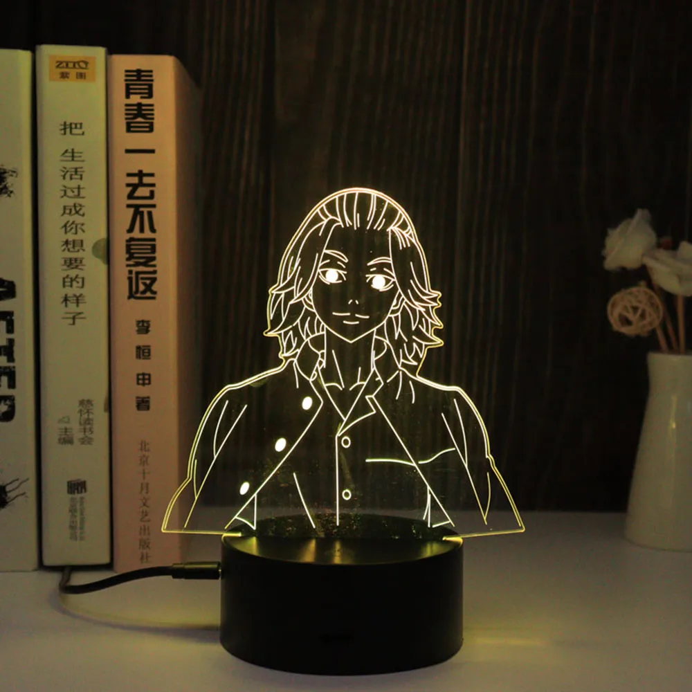 

Kawaii Tokyo Revengers Mikey Night Lamp Teenager Bedroom Desk Decor Home Illusion Anime Figure Luminary Setup Gamer Veilleuse