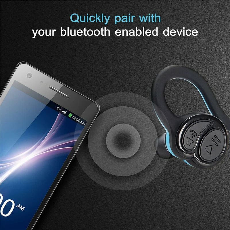 Беспроводные bluetooth наушники с шейным креплением спортивные стереогарнитура