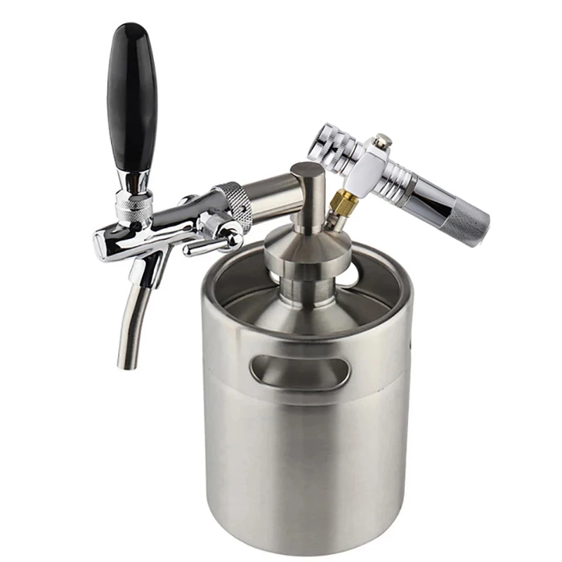 5L Mini Beer Keg Home Brewing Growler Stainless Steel Premium Kegs Kegerator Craft Dispenser Use 8g CO2 Cartridge | Дом и сад