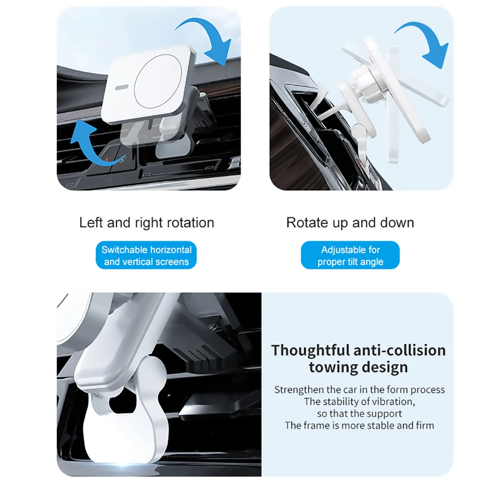 Bonola 15W Magnetic Car Wireless Charger Holder for iPhone 13 12 Pro Max Adsorption Chargers Magnet Charging Stand | Мобильные