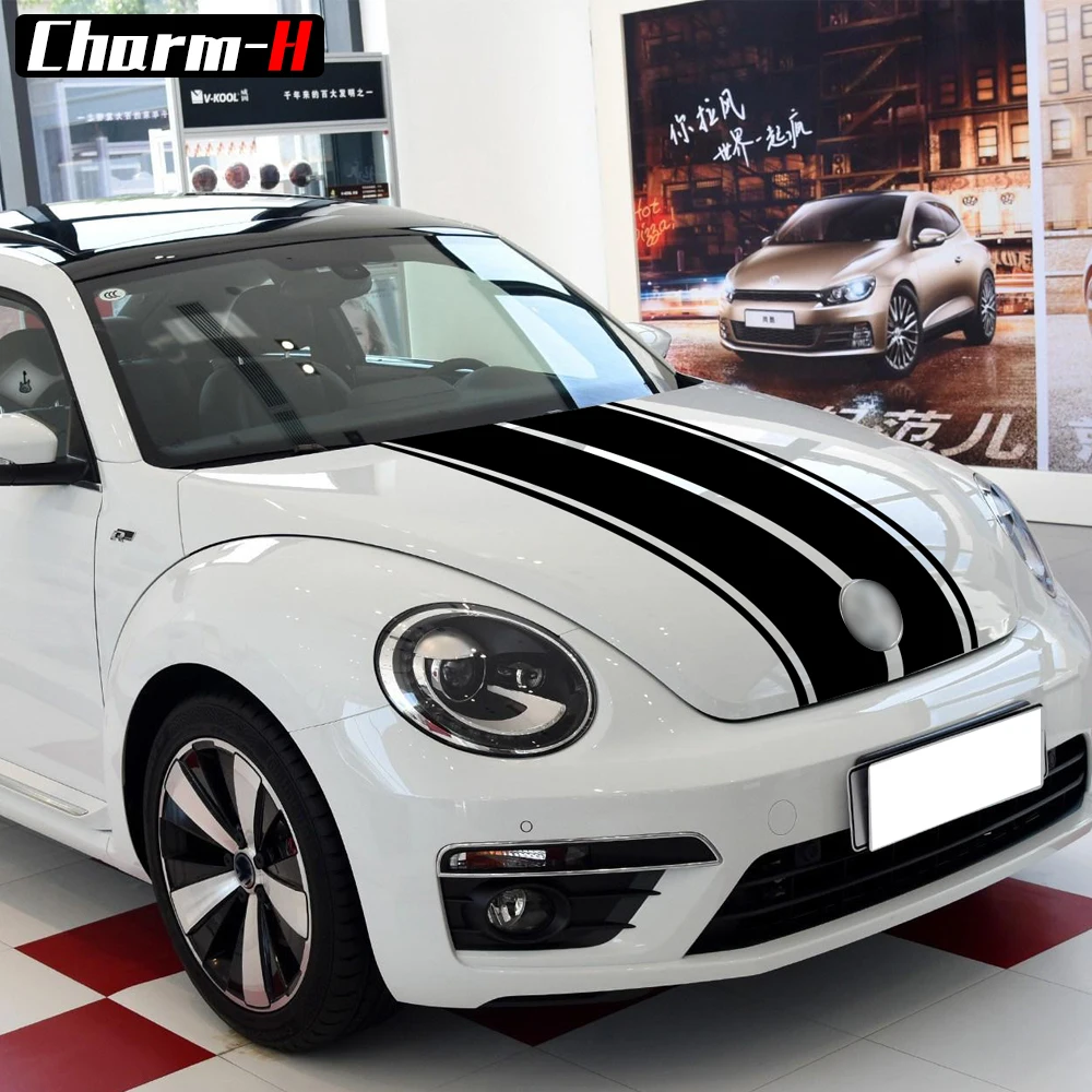 Автомобильный Стайлинг капот крыша задний багажник набор полосок для Volkswagen Beetle A5 2011- виниловые наклейки аксессуары