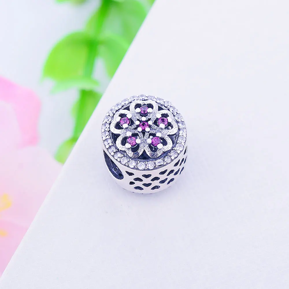 2021 Winter Collection DIY Fit Original pandora Charms Bracelet Jewelry 925 Sterling Silver Heart Charm Beads With Red Clear CZ | Украшения