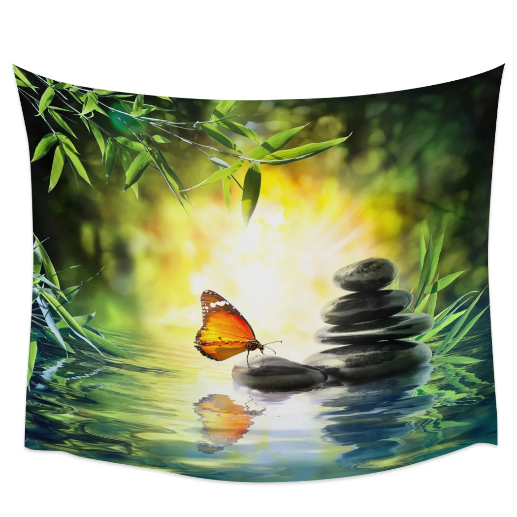 Красивый настенный гобелен с каменной поверхностью в виде бабочки украшение для