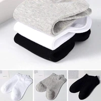 5 pairs women socks breathable sports socks solid color boat socks comfortable cotton ankle socks white black