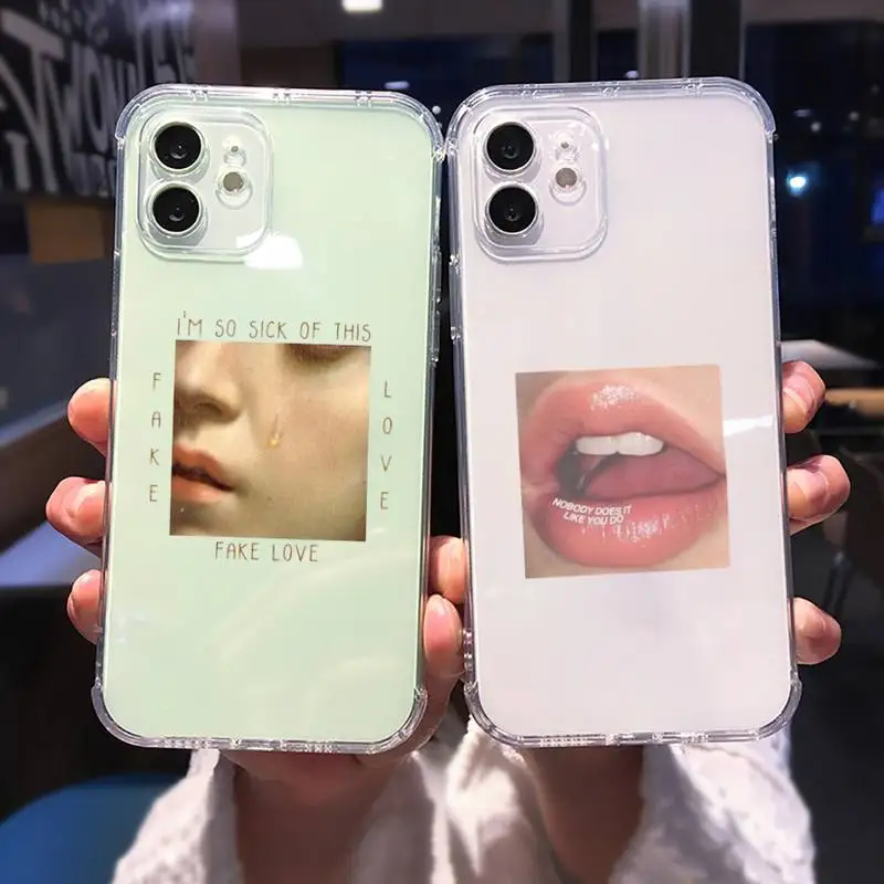 

Fashion aesthetic text pictures Phone Case For iphone 13 12 11 8 7 plus mini x xs xr pro max Transparent soft