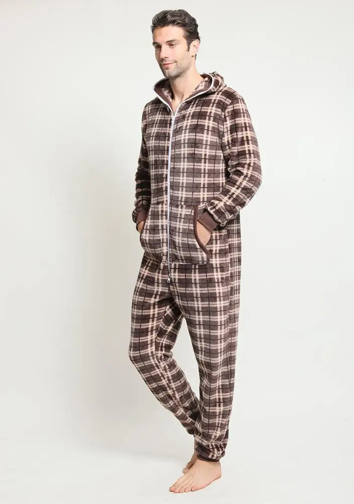 Tmall, качественная клетчатая Пижама, Hombre Invierno, с капюшоном, с длинным рукавом, Рождественская зимняя Пижама, Homme Hiver, пижама, Onesie, комбинезон для Adu