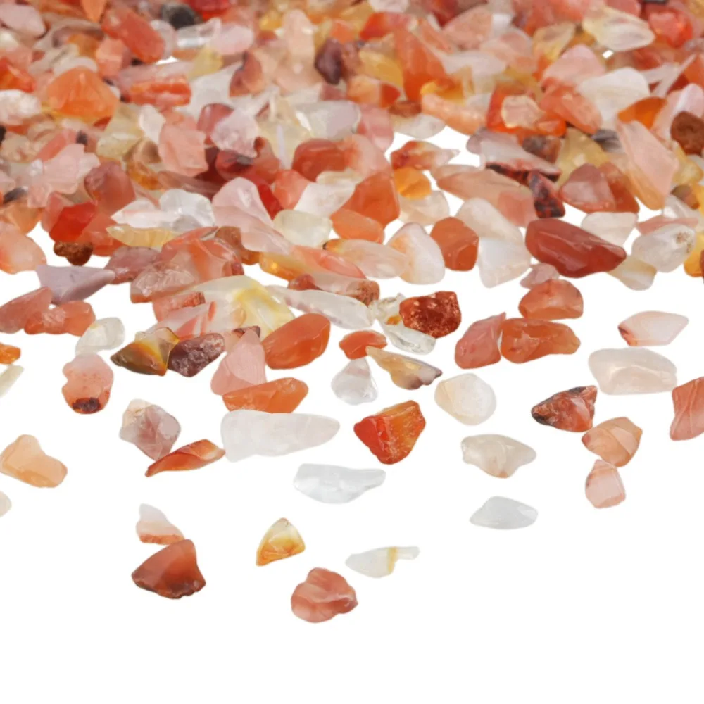 460g Natural Red Carnelian Tumbled Stone Chips Beads Crushed Pieces Irregular Stones Jewelry Accessory For Making Decoration